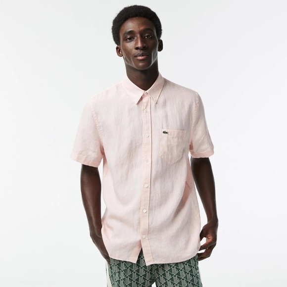 Lacoste Other - Lacoste Men's Light Pink Button Down Shirt linen size M